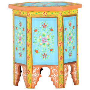 vidaXL Hand-painted Side Table Multicolour 38x33x42 cm Solid Mango Wood