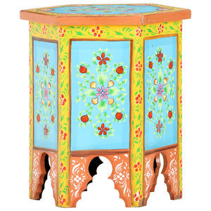 vidaXL Hand-painted Side Table Multicolour 38x33x42 cm Solid Mango Wood