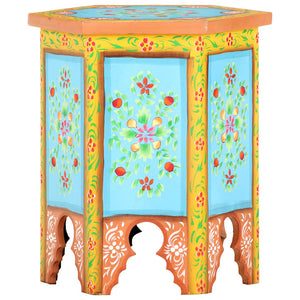 vidaXL Hand-painted Side Table Multicolour 38x33x42 cm Solid Mango Wood