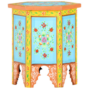 vidaXL Hand-painted Side Table Multicolour 38x33x42 cm Solid Mango Wood