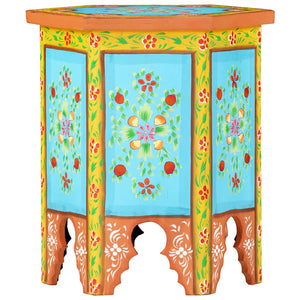 vidaXL Hand-painted Side Table Multicolour 38x33x42 cm Solid Mango Wood