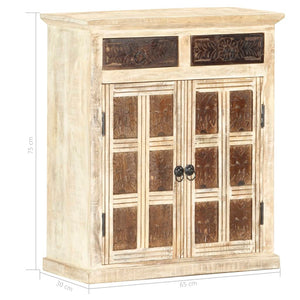 vidaXL Sideboard White 65x30x75 cm Solid Mango Wood