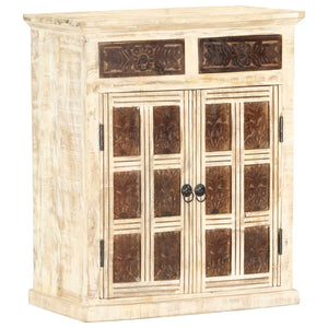 vidaXL Sideboard White 65x30x75 cm Solid Mango Wood