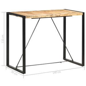 vidaXL Bar Table 140x70x110 cm Solid Mango Wood