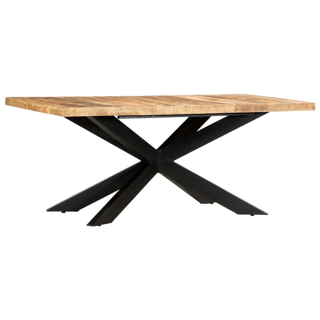 vidaXL Dining Table 180x90x76 cm Solid Rough Mango Wood