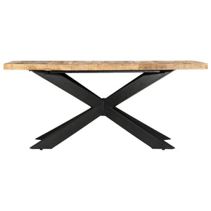 vidaXL Dining Table 180x90x76 cm Solid Rough Mango Wood