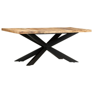 vidaXL Dining Table 180x90x76 cm Solid Rough Mango Wood