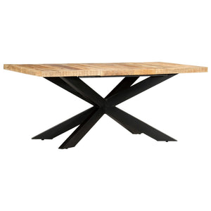 vidaXL Dining Table 180x90x76 cm Solid Rough Mango Wood