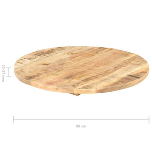 vidaXL Table Top Solid Mango Wood Round 25-27 mm 80 cm