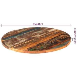 vidaXL Round Table Top 60 cm 25-27 mm Solid Reclaimed Wood