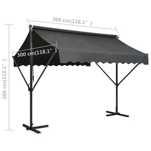 vidaXL Free Standing Awning 300x300 cm Anthracite