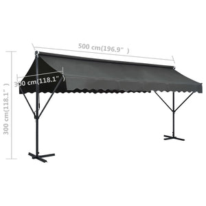 vidaXL Free Standing Awning 500x300 cm Anthracite