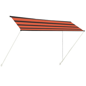 vidaXL Retractable Awning 400x150 cm Orange and Brown