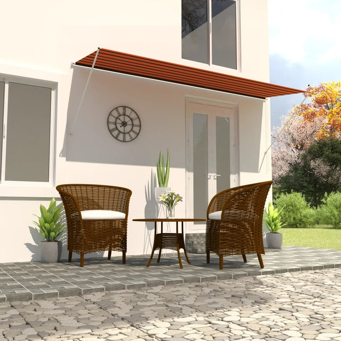 vidaXL Retractable Awning 400x150 cm Orange and Brown