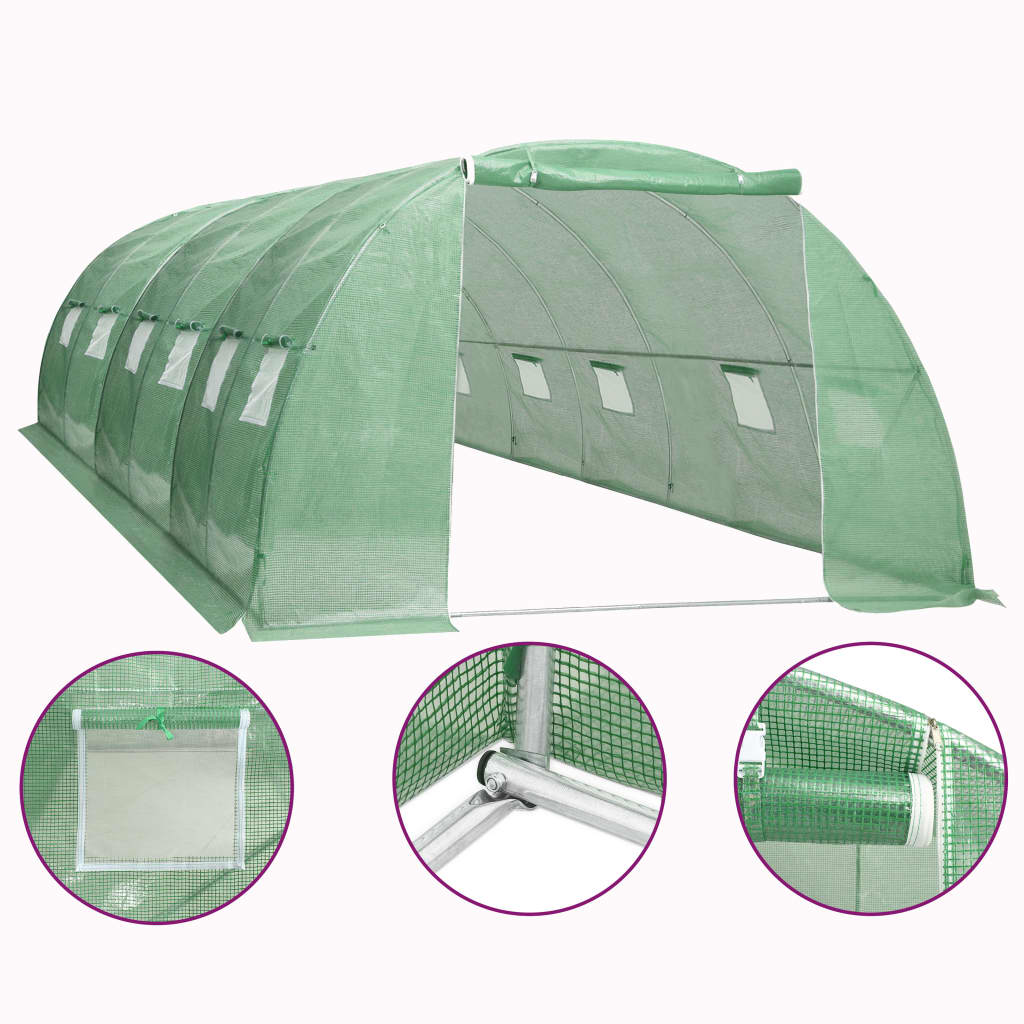 vidaXL Greenhouse 24 m² 6x4x2 m