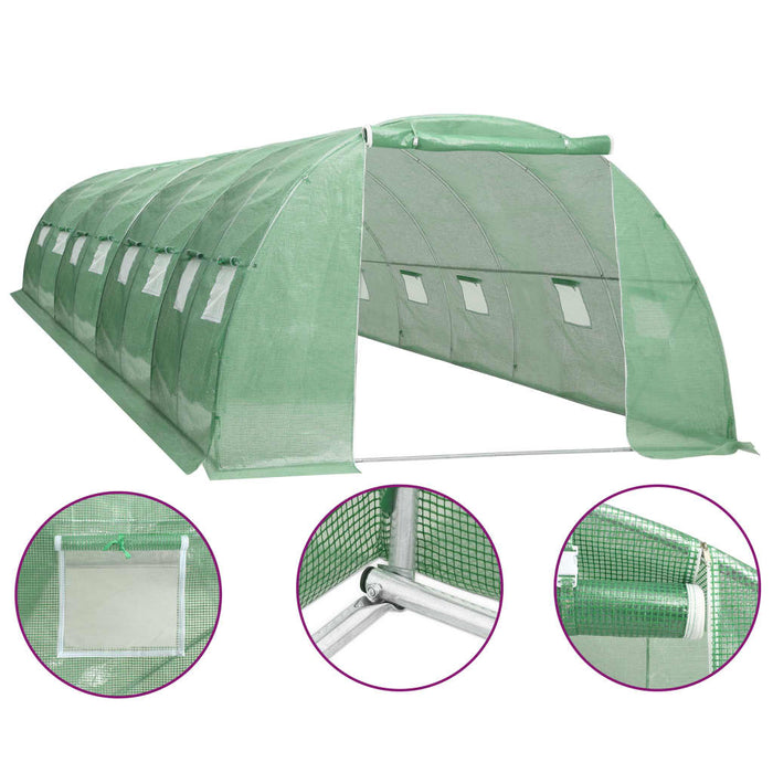 vidaXL Greenhouse 32 m² 8x4x2 m