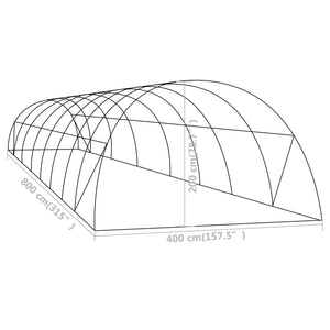 vidaXL Greenhouse 32 m² 8x4x2 m