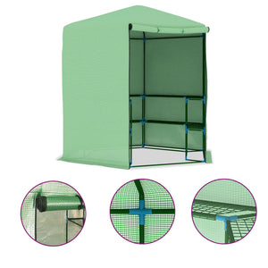 vidaXL Greenhouse with Shelves Steel 227x223 cm