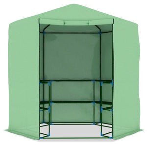 vidaXL Greenhouse with Shelves Steel 227x223 cm