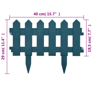 vidaXL Lawn Edgings 25 pcs Green 10 m PP