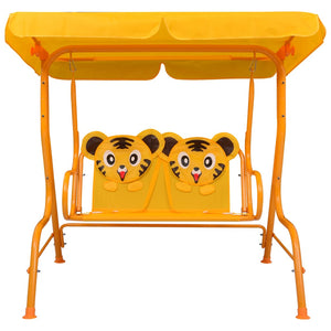 vidaXL Kids Swing Bench Yellow 115x75x110 cm Fabric