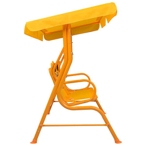 vidaXL Kids Swing Bench Yellow 115x75x110 cm Fabric