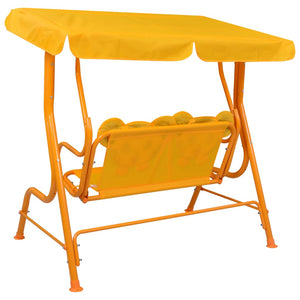 vidaXL Kids Swing Bench Yellow 115x75x110 cm Fabric