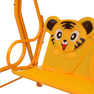 vidaXL Kids Swing Bench Yellow 115x75x110 cm Fabric