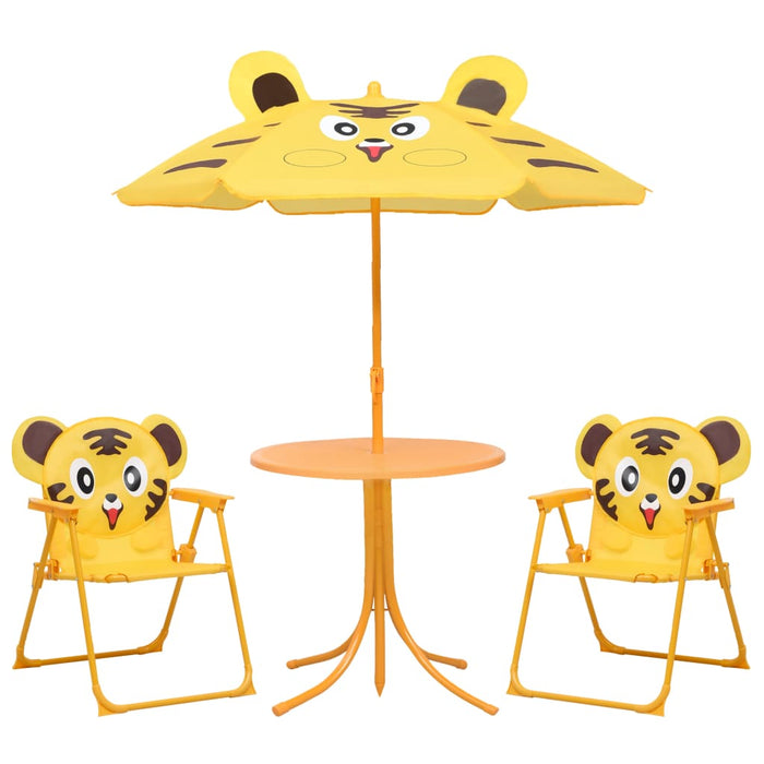 vidaXL 3 Piece Kids' Garden Bistro Set with Parasol Yellow