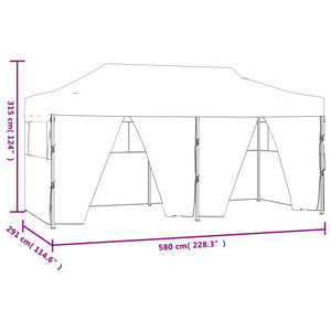 vidaXL Professional Folding Party Tent with 4 Sidewalls 3x6 m Steel Blue