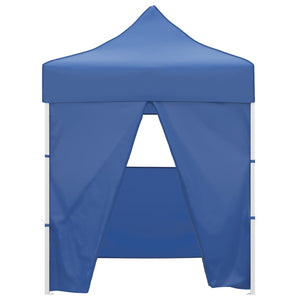 vidaXL Professional Folding Party Tent with 4 Sidewalls 2x2 m Steel Blue