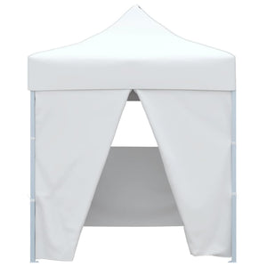 vidaXL Professional Folding Party Tent with 4 Sidewalls 2x2 m Steel White