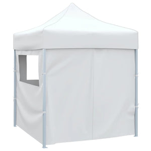 vidaXL Professional Folding Party Tent with 4 Sidewalls 2x2 m Steel White