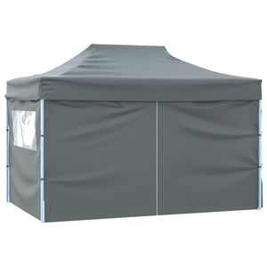 vidaXL Professional Folding Party Tent with 4 Sidewalls 3x4 m Steel Anthracite