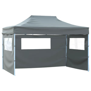 vidaXL Professional Folding Party Tent with 4 Sidewalls 3x4 m Steel Anthracite