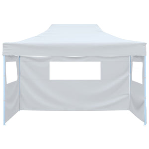 vidaXL Professional Folding Party Tent with 3 Sidewalls 3x4 m Steel White