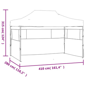 vidaXL Professional Folding Party Tent with 3 Sidewalls 3x4 m Steel White