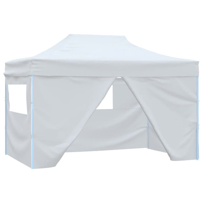 vidaXL Professional Folding Party Tent with 4 Sidewalls 3x4 m Steel White