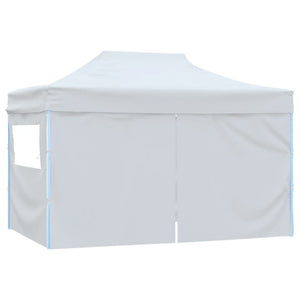 vidaXL Professional Folding Party Tent with 4 Sidewalls 3x4 m Steel White