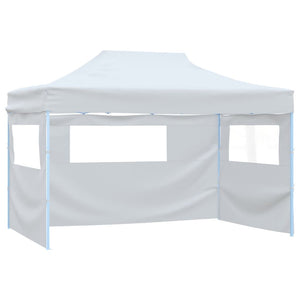 vidaXL Professional Folding Party Tent with 4 Sidewalls 3x4 m Steel White