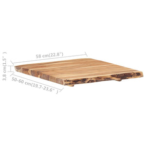 vidaXL Table Top Solid Acacia Wood 58x(50-60)x3.8 cm