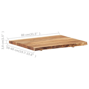 vidaXL Table Top Solid Acacia Wood 80x(50-60)x3.8 cm