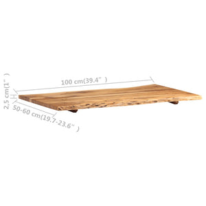 vidaXL Table Top Solid Acacia Wood 100x(50-60)x2.5 cm