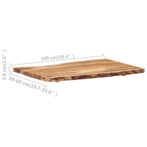 vidaXL Table Top Solid Acacia Wood 100x(50-60)x3.8 cm