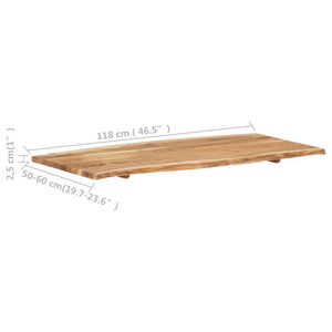 vidaXL Table Top Solid Acacia Wood 118x(50-60)x2.5 cm