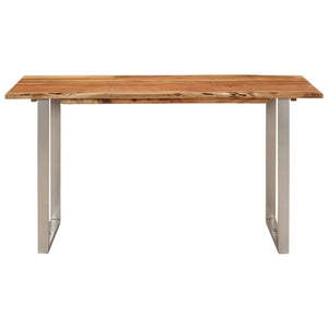 vidaXL Dining Table 140x70x76 cm Solid Acacia Wood