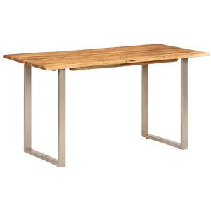 vidaXL Dining Table 140x70x76 cm Solid Acacia Wood