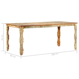 vidaXL Dining Table 180x90x76 cm Solid Reclaimed Wood