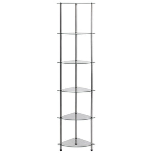 vidaXL 6-Tier Shelf Transparent 30x30x160 cm Tempered Glass