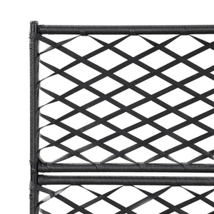 vidaXL Trellis Raised Bed with 3 Pots 83x30x130 cm Poly Rattan Black